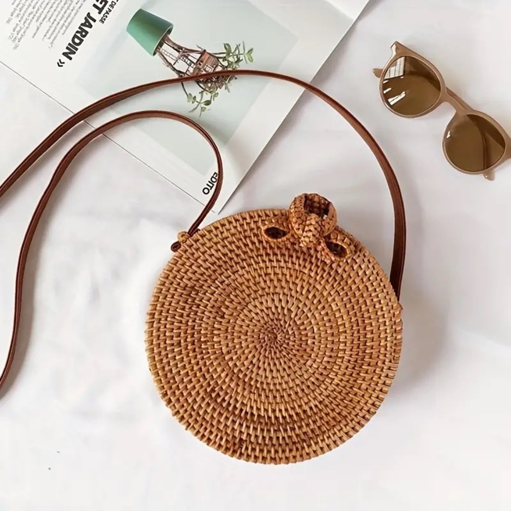 Round Style Rattan Bohemian  Shoulder Bag